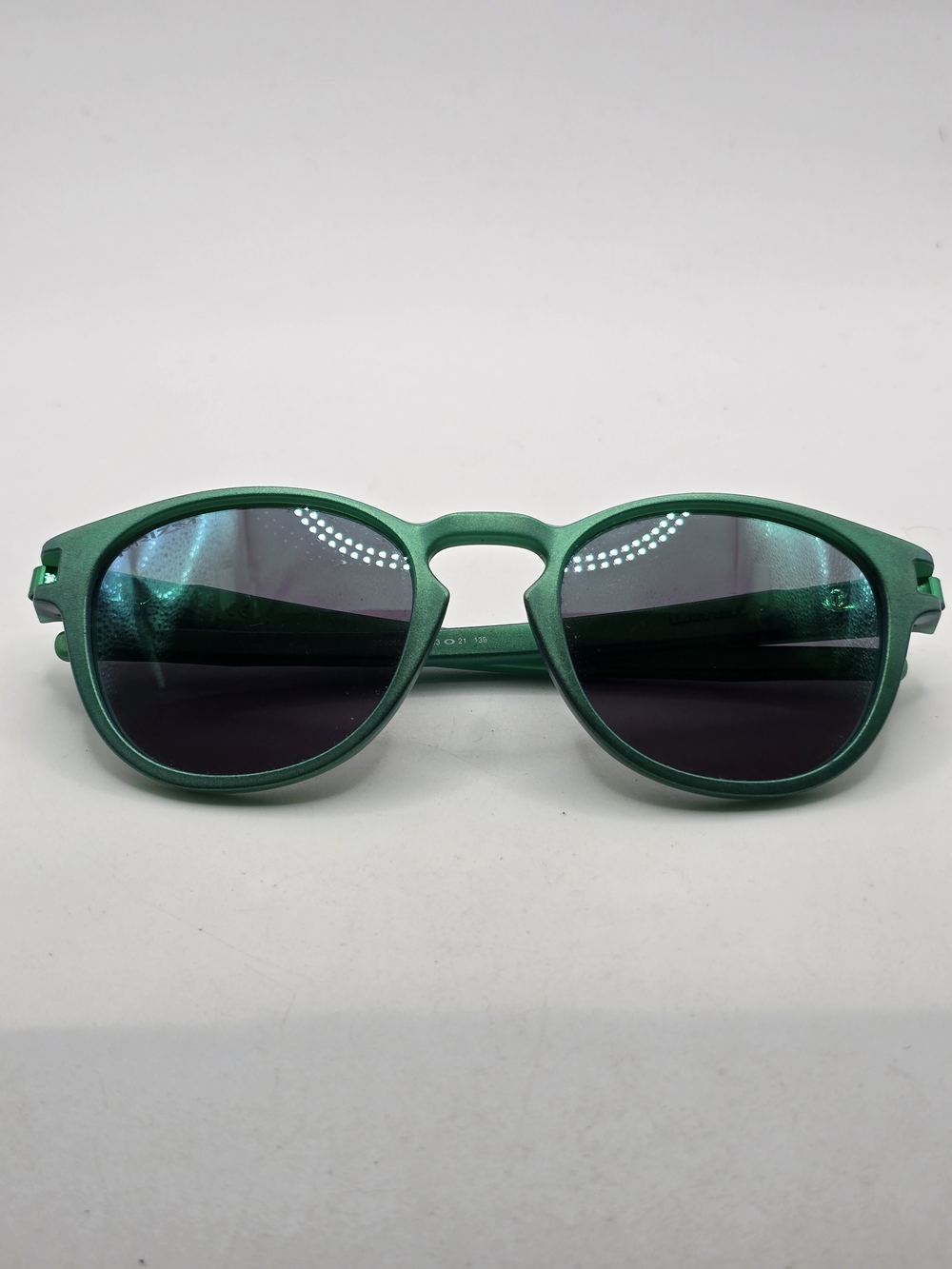 Oakley Latch Green Round Frame Sunglasses with Mirrored Lenses - Picture 7 of 7